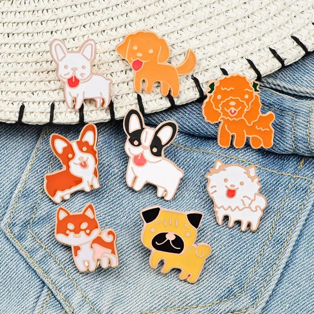 2-8 pcs/set Cartoon brooch Coffee Cats Totoro Rabbit Pet Gog Dinosaur Pins Star Moon Enamel pin Hat Badges Women Icon jewelry