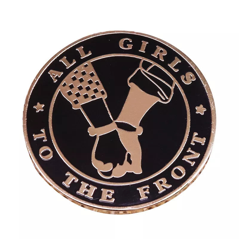 K1987 1 PCS Rose Enamel Pin Brooches Feminist Motivational Metal Brooch Pins Denim Hat Badge Collar Jewelry Gift for Women