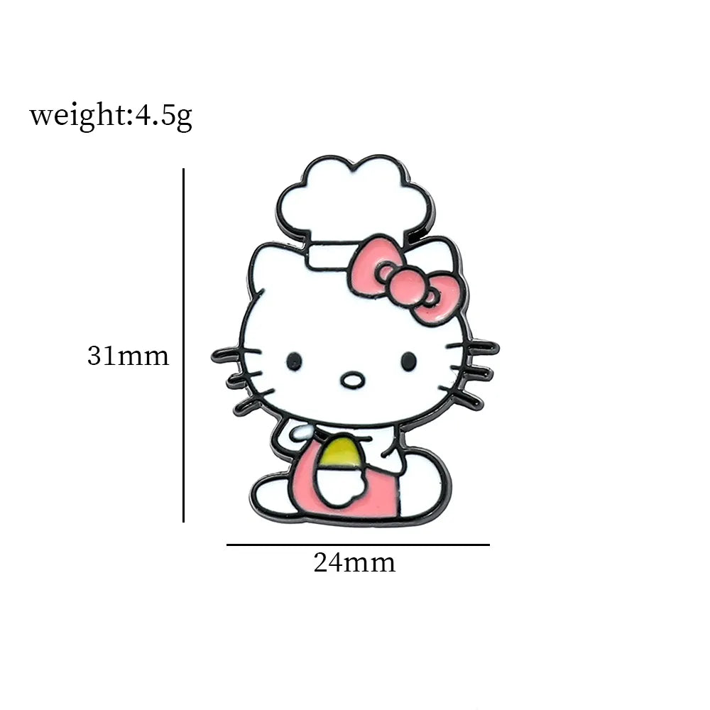 Sanrio Hello Kitty Cute Kit Cat Lapel Pins for Backpacks Brooches for Women Enamel Pin Gift Fashion Jewelry Accessories